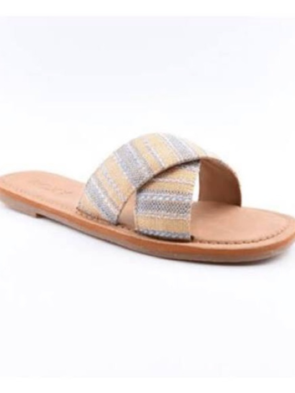 Striped Crisscross Slide Sandal